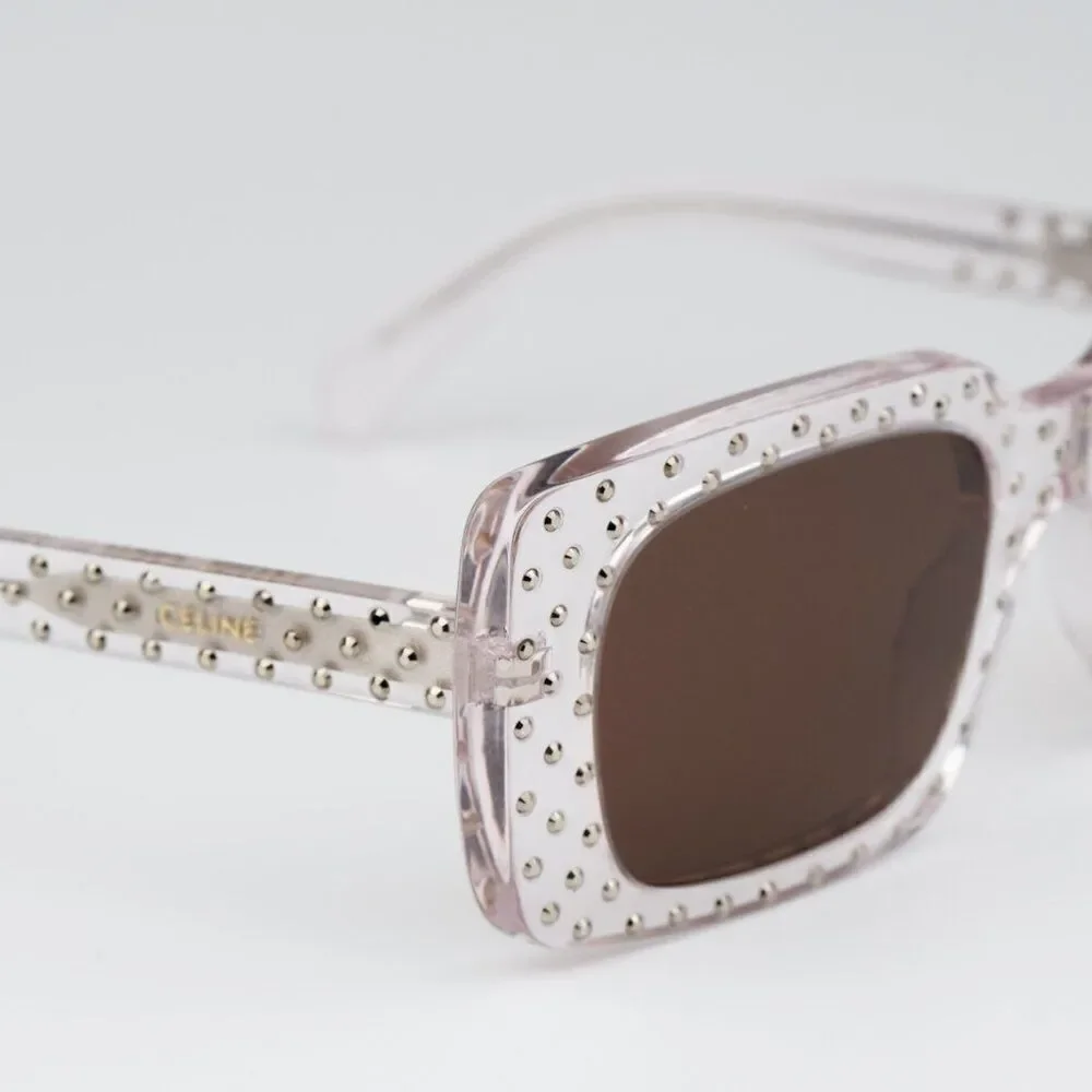 SALE! NEW Celine CL4213IS 27E ANIMATION XMAS Crystal Brown Rectangle Sunglasses